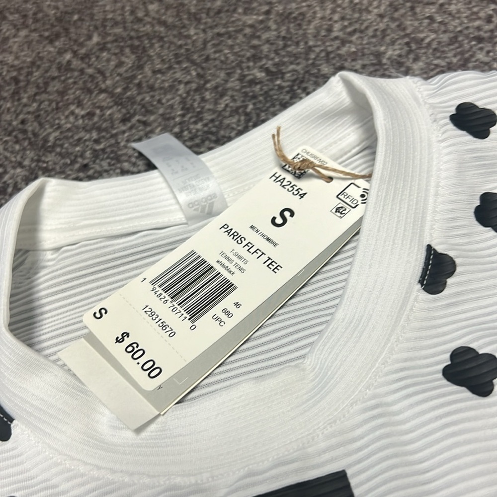 RARE ADIDAS MEN'S PARIS HEAT.RDY TENNIS FREELIFT TEE WHITE SHIRT HA2554 Size S - Picture 2 of 5